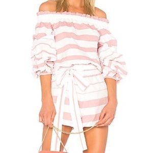 XS Alexis white and striped romper